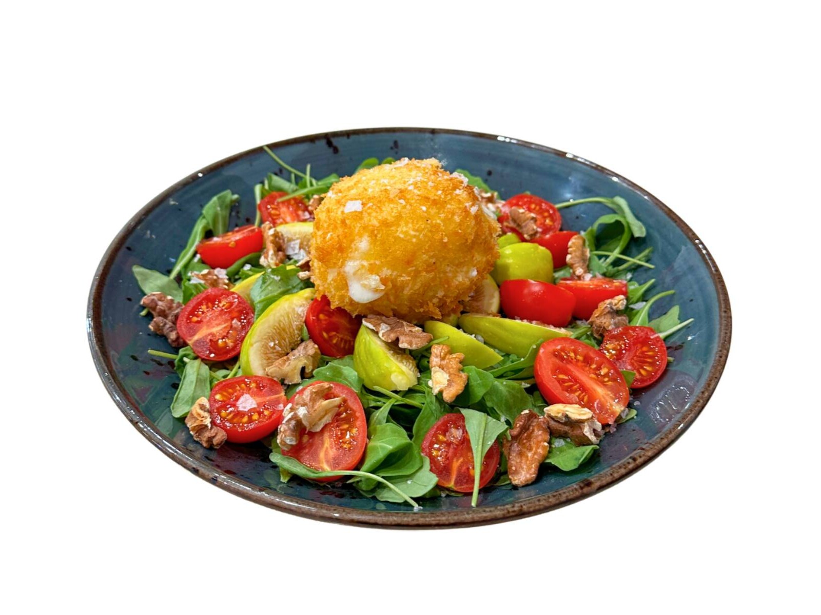 Ensalada de Burrata Rebozada con higos